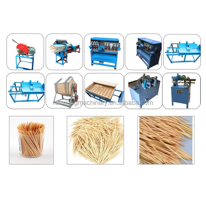 Wood bamboo toothpick making machine to manufacture food skewer