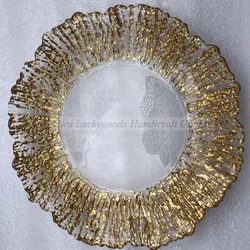 LCK131 Phnom penh glass tableware Gold to receive/dinner/salad glass painted gold plate