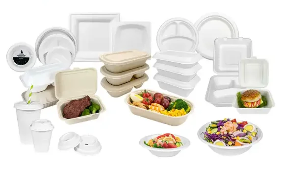 100% Bagasse Dinner Spoon Sugarcane Biodegradable Tableware Disposable Chinese Soup Serving Spoon