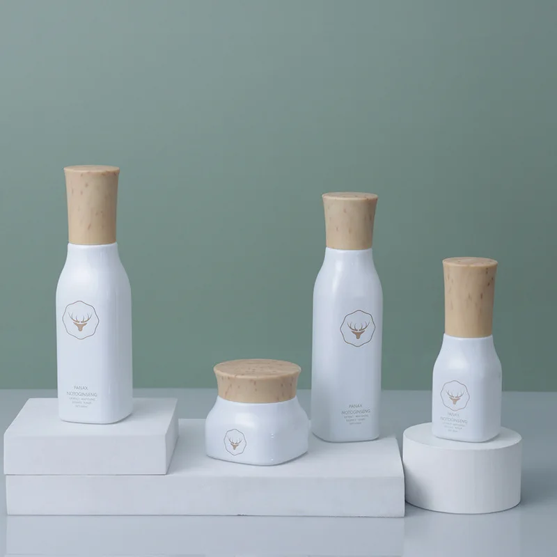 Customized high quality skin care  white porcelain glass perfume cosmetic bottle