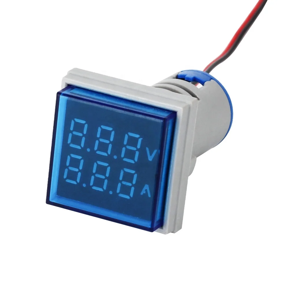 NIN blue square led digital ac volt ammeter