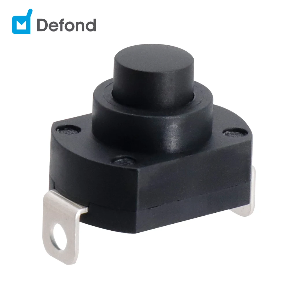 Defond low price switches 2pin 125Vac 250Vac 15A 7.5A 10(3)A BPT-1115-0-AAA31-07R T85 SPST mini round push button switch