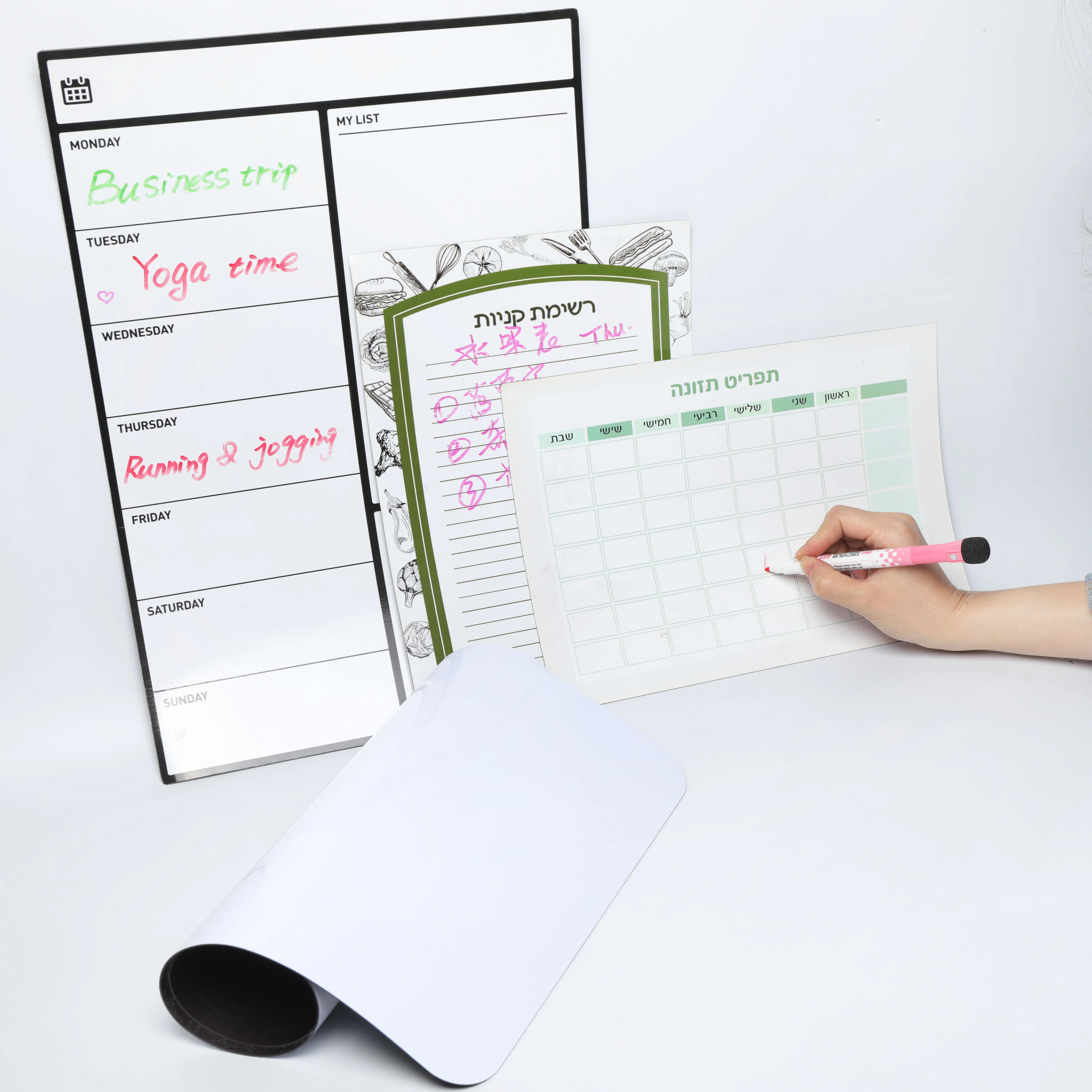 Custom  Magnets Dry Erase Weekly Monthly Planner magnetic calendar planner To Do List For Kitchen Office