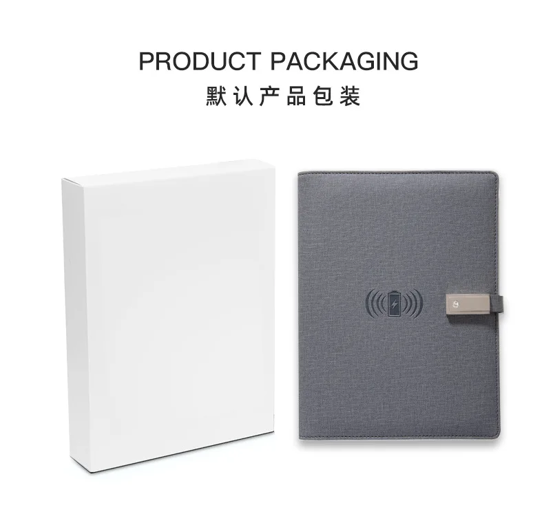 Office lady traveling 8000mah power bank notebook can carry on plane wireless charging powerbank note book with USB flash drive