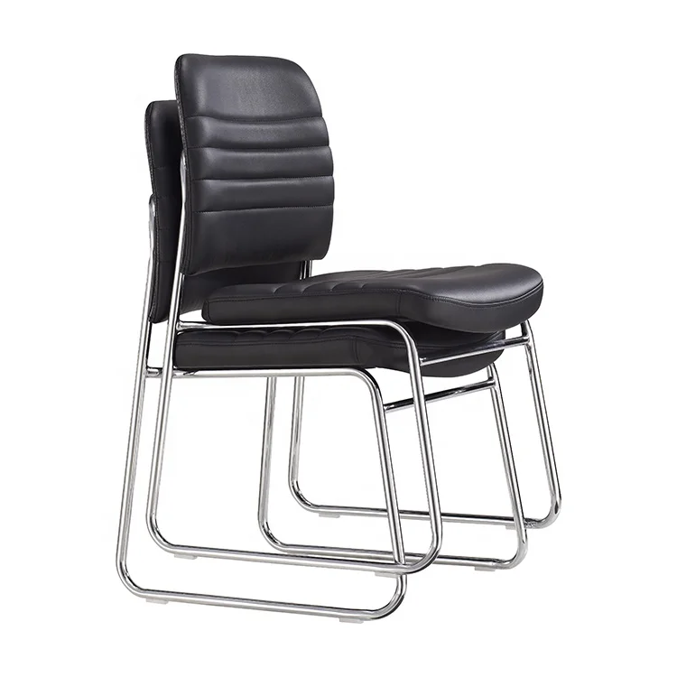 Hot Selling Cheap Conference Reception Black Leather Conference Chair With Metal Frame