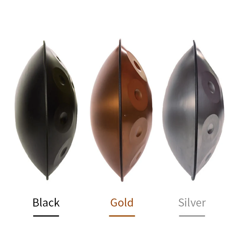Handpan 9 notes 22inch Diameter 440Hz HANDPAN Stainless Steel Material black Color 9 Note/10 Note D Minor 56cm Diameter Standard