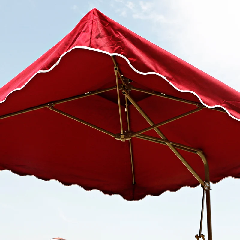 Sunshade Aluminum Frame Parasol Mini Roman Umbrella Polyester Fabric Beach Double Roof Round Shape Outdoor 250g Aluminum Pole