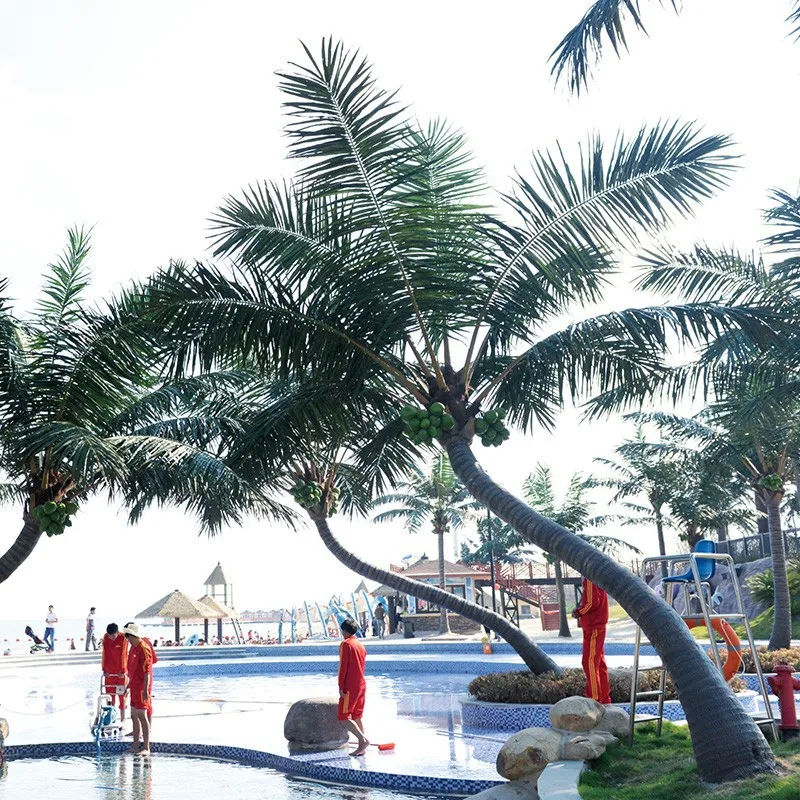 Mall Square Swimming Pool Decorative Landscape Artifical Tropical Plants Plastic Giant Artifical Palm Tree