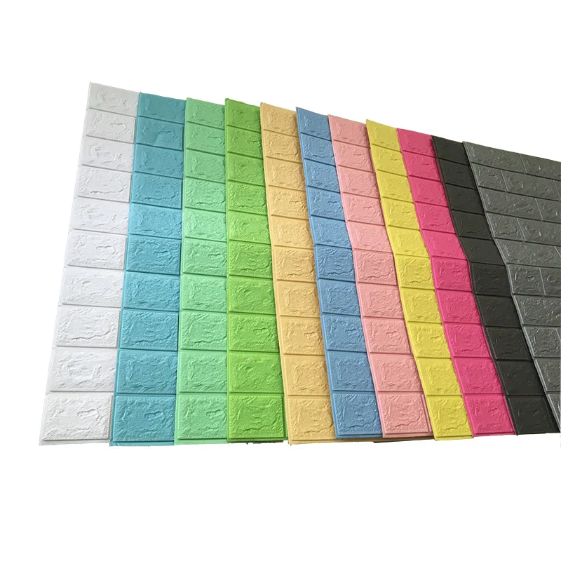 
3d PE foam self adhesive wallpaper/wall coating wall panel home decoration 
