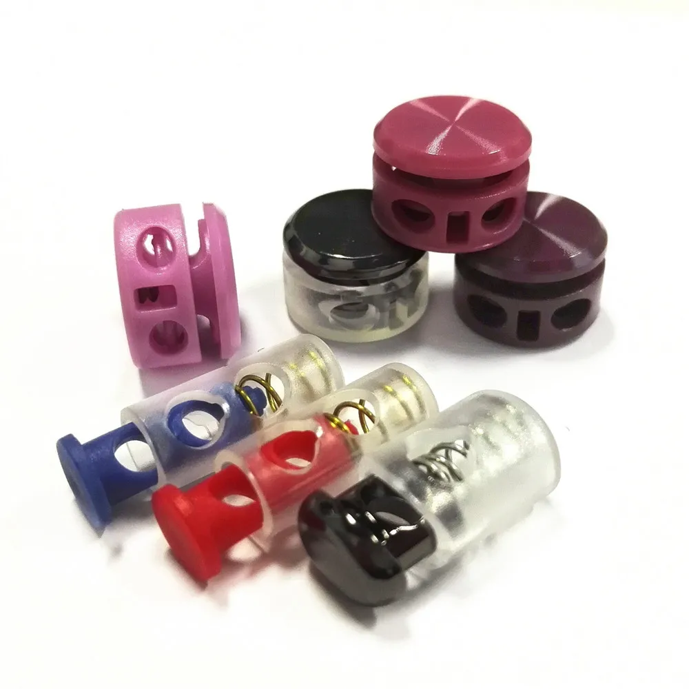 Оптовая продажа двусторонний пресс двухсторонний шнур стопор металлический переключается с двумя отверстиями для одежды