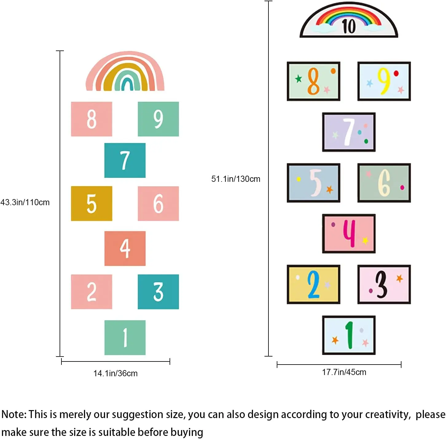 Fun Floor Puzzles for Kids Hopscotch Game Stickers for Classroom and  Home