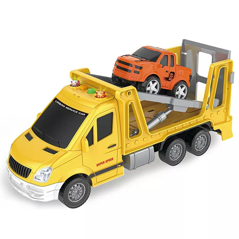 1:16 Kids Road Funny Cheap Plastic City Friction Truck Toy With Light Music