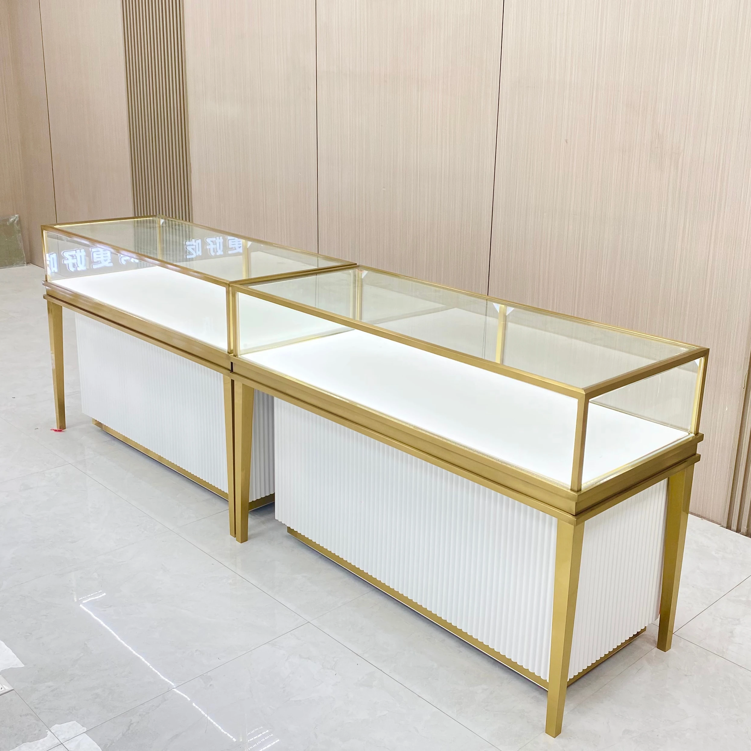 Роскошный выставочный зал ювелирный магазин дизайнерский стеклянный витрина ювелирные изделия шкафы с подсветкой