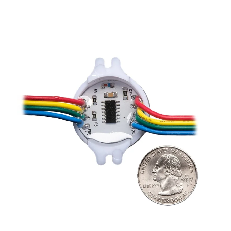 50pcs full color ball type led pixel module,DC12V input 6pcs 5050 RGB+WS2811 35mm outdoor building rgb led dmx pixel lights