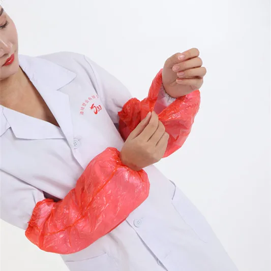 Disposable Pink Plastic Waterproof  PE Oversleeve Arm Sleeve Cover