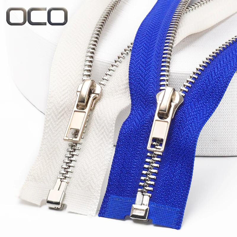 OCO High Quality Durable 5# Custom Metal Zipper Gold Teeth Zinc Alloy Open Type Clothing Accessories For Bags Brass Material