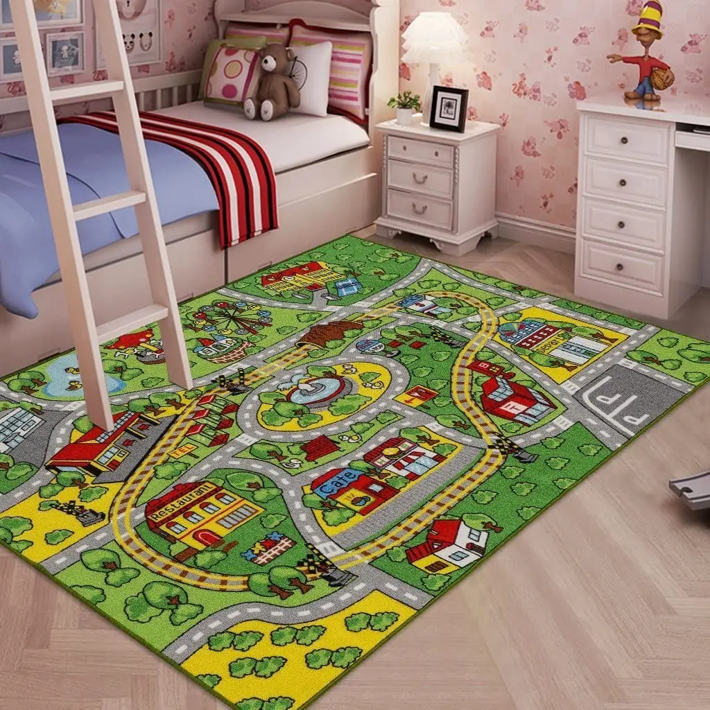 Dongwo hot printed door mat toy car printed pattern bottom non-slip pet mat can be customized