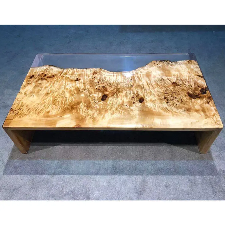 Высококачественный речной столик из массива дерева и эпоксидной смолы