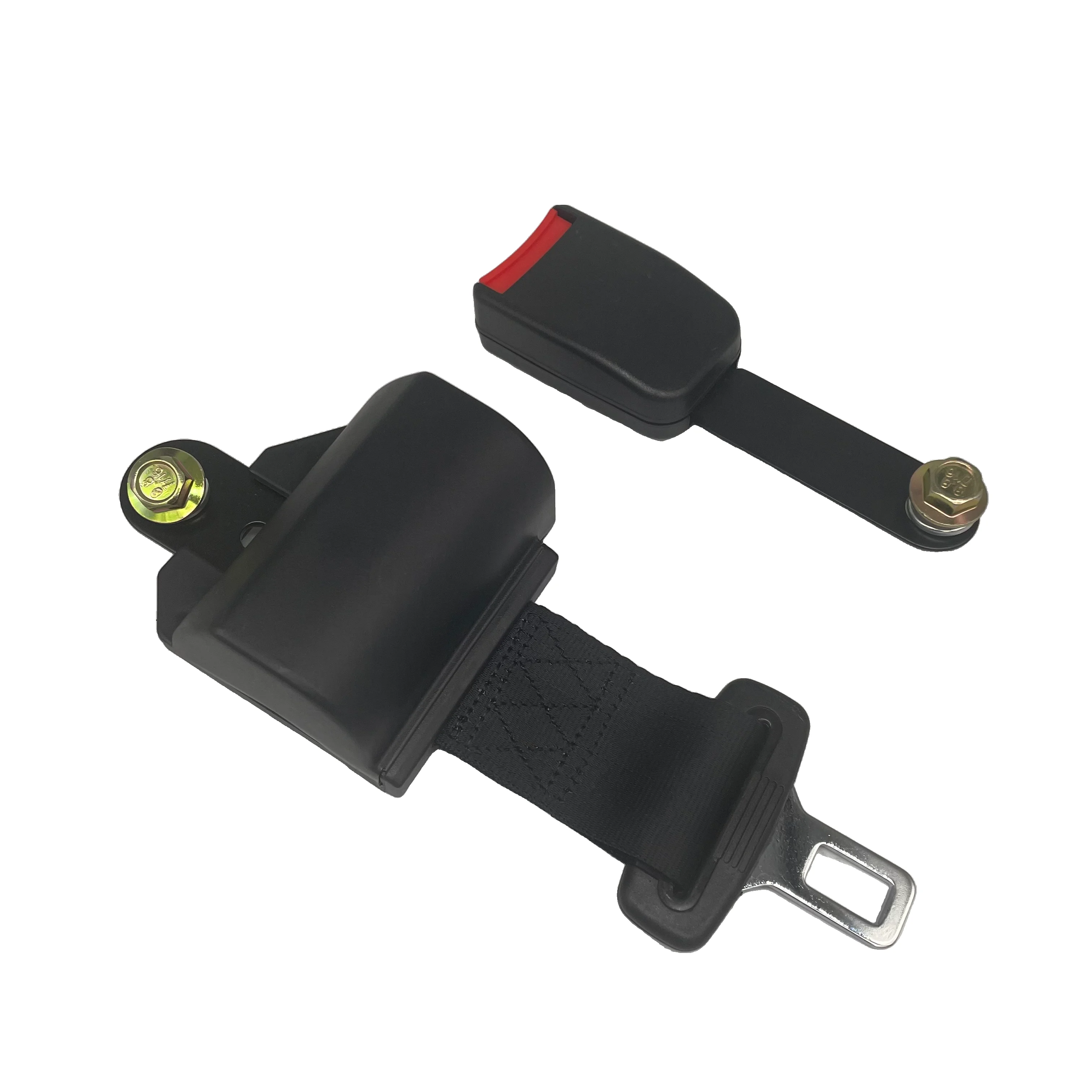 Custom Size Logo Universal Adjustable Retractable 2 point Safety Belt Auto Polyester Seat Belts Buckle