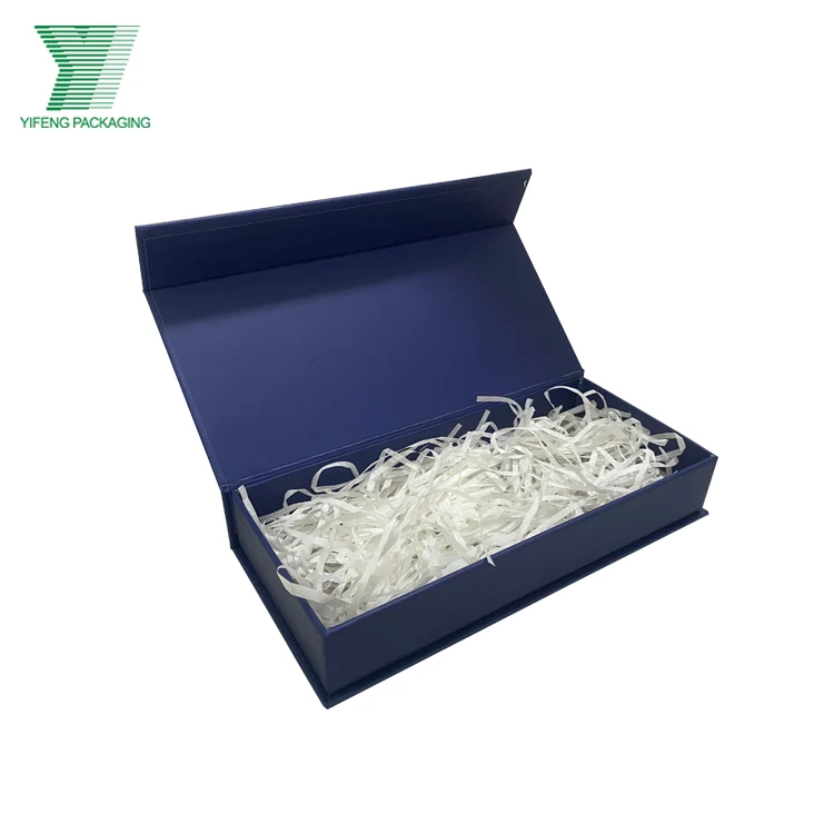 YIFENG упаковочная фабрика сывороточная рафия заполнение измельченная бумага Klein Синяя Магнитная складная картонная коробка для флакона для духов