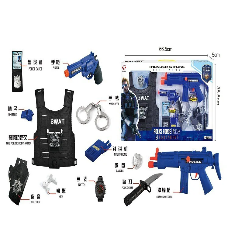 Wholesale Cheap Kids Toys Cosplay Set Police Accessories Police Toy Set