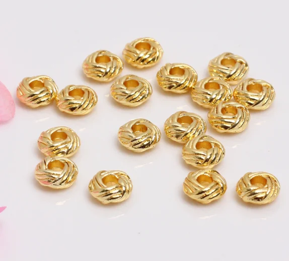 wholesale good price 14k gold twist small gold beads DIY jewelry accessories necklace bracelet spacer beads