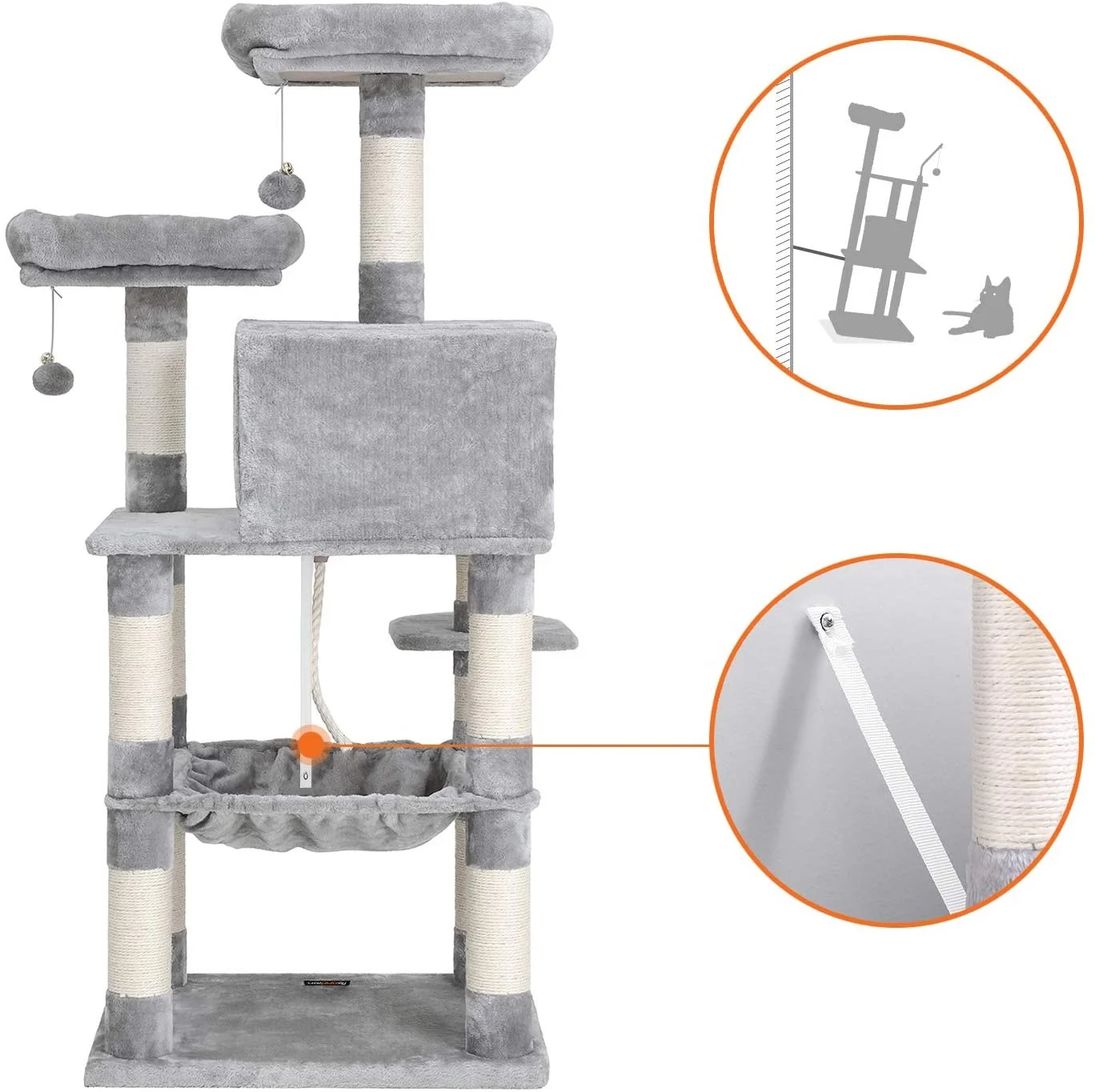Sisal Warm Cat Scratch Tree, Stable Cat Tower with Cat Cave