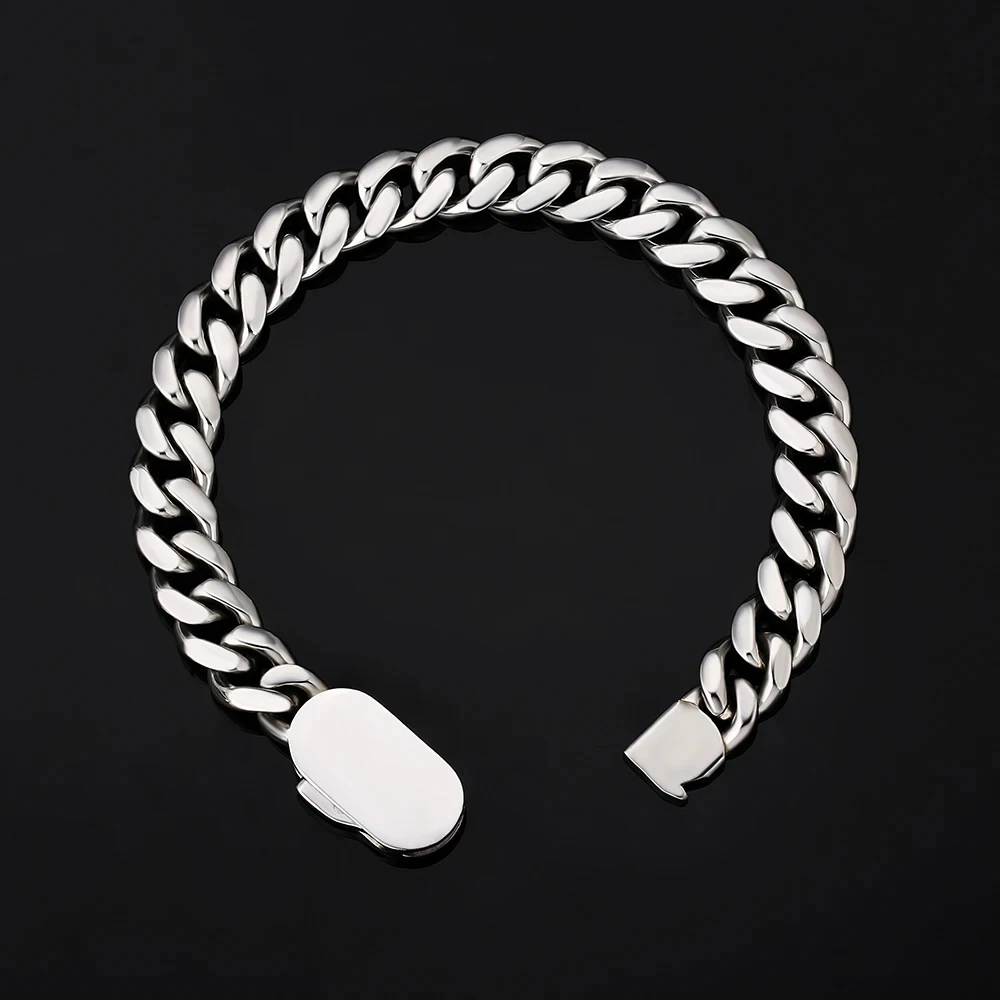 18K PVD Gold Plated Jewelry Wholesale 8MM Miami Curb Cuban Link Chain 316L Stainless Steel Bracelet Necklace for Men Women