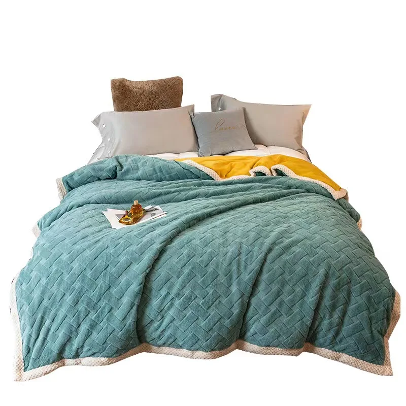 Одеяло в американском стиле из искусственного кроличьего меха для зимы