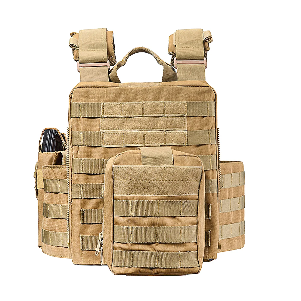 Outdoor Tactical Protective Vest Camo Mesh MOLLE Wire Quick-remove Vest Adjustable CS Training Safety Combination vest