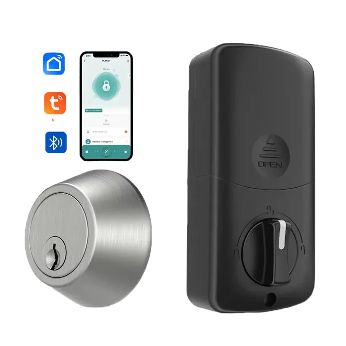 Tuya Smart WiFi Keyless Entry Deadbolt Bluetooth Digital Wooden Door Lock Set with App Network Intelligent Serrure Glass Door