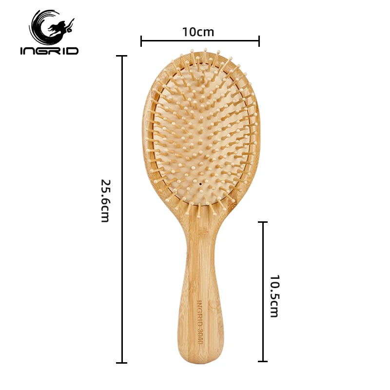 e-co friendly Massaging Scalp wooden bristle hair brush wooden paddle detangling hair brush