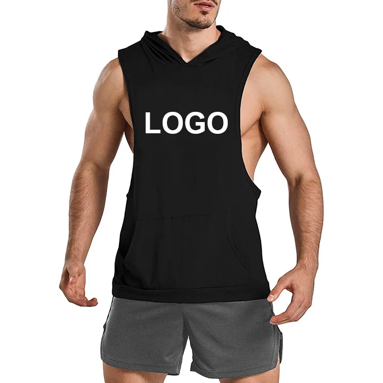 Good Quality Manufacturer Athletic Gym Mens Cheap Wholesale Sports Fitness Sleeveless Hoodie