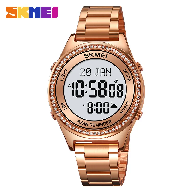 Factory Price Muslim Prayer Watches Dual Time Azan New Design Waterproof Azan Watch For Men