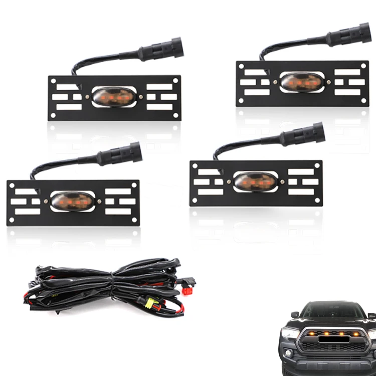 Aluminium ABS Plastic Led Light Car Grille Badge Grill Led Light for Universal Car Praod Land cruiser BMW BENS TOYOTA