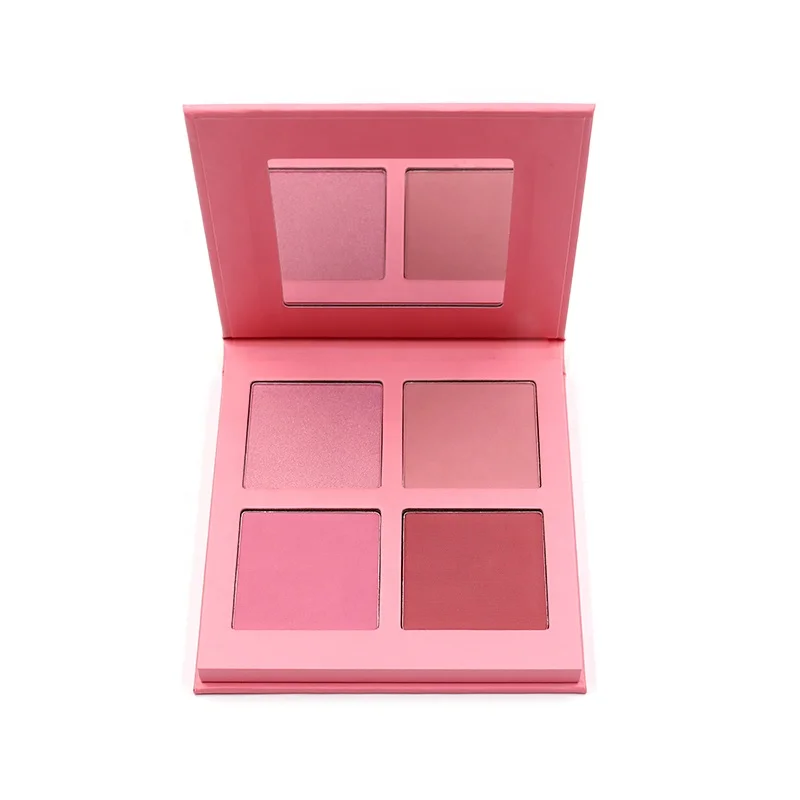 Factory OEM private label powder blusher long lasting high pigment 4 colors cosmetic makeup blush