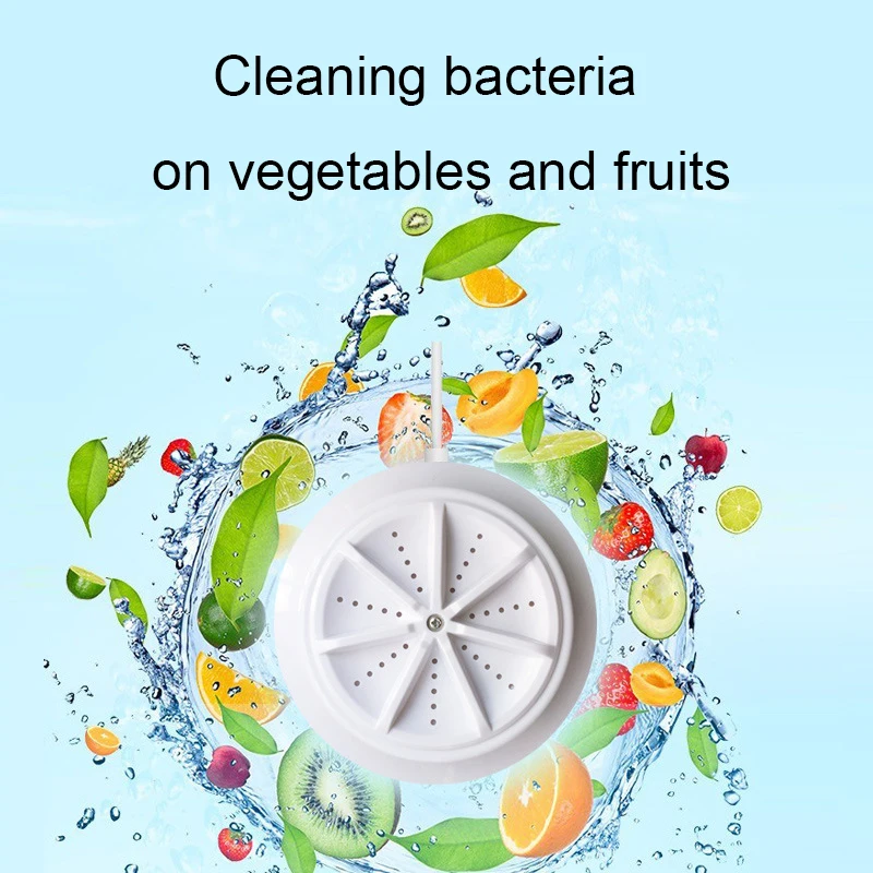 2022 NEW USB Portable Ultrasonic Turbo Washer Mini Travel Clothes Dish Fruit And Vegetable Washing Machine for Home