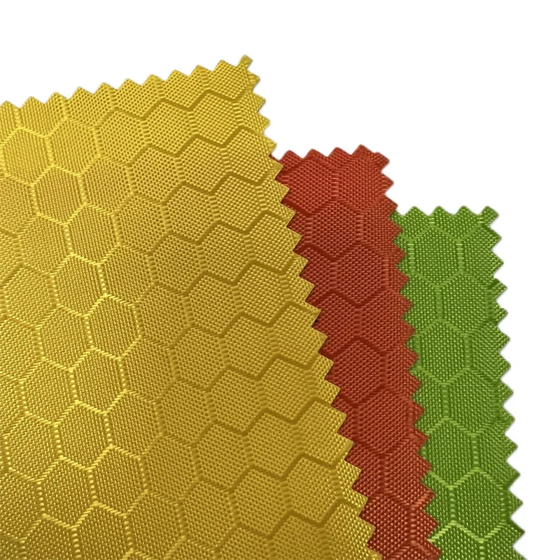 420D honeycomb football pattern polyester pu coated waterproof jacquard oxford fabric for backpack luggage bags