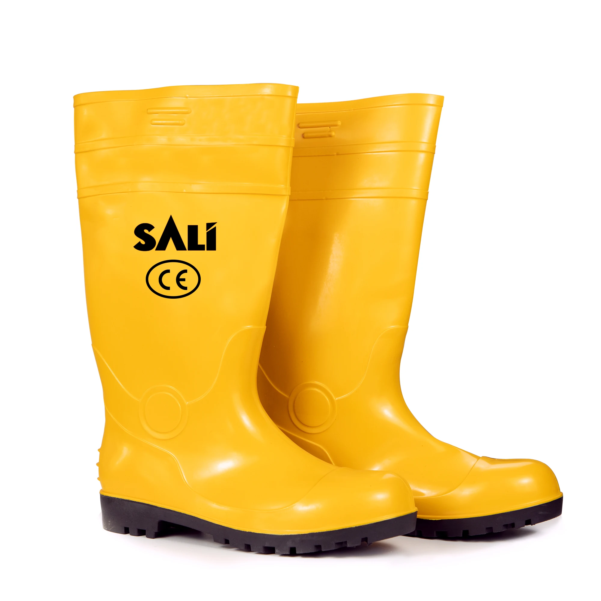 Non-slip Durable Waterproof Rubber Tall Wellington Rain Boots Steel Toe Safety PVC Gum Boots