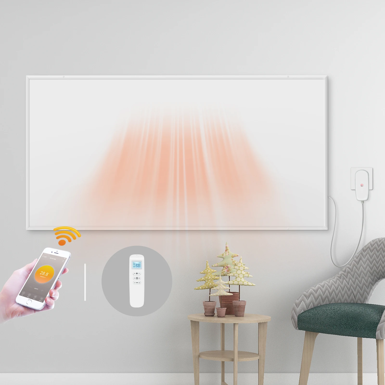 Far Infrared Heating Panel Heaters Pictures white low power smart wall mounted