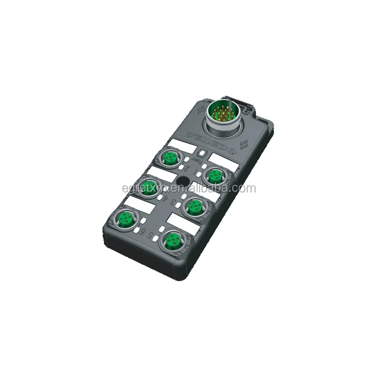 FAS IP67 waterproof screw terminal power distribution box M8 and M12 6 ports 6-way electrical Junction blocks box