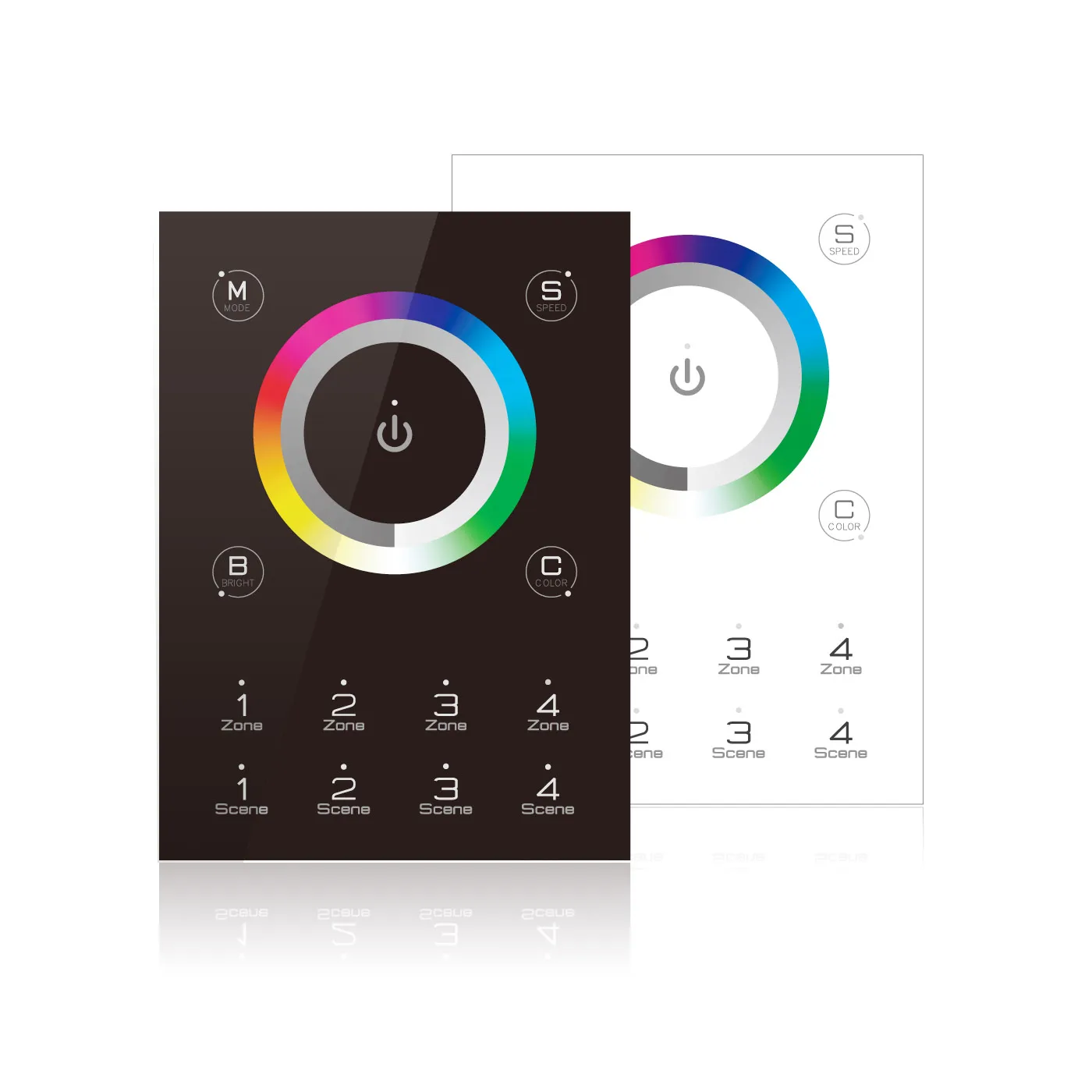 High Sensitivity 3W 36-Mode Black & White Panel Touch Center Console Dimmer Genre
