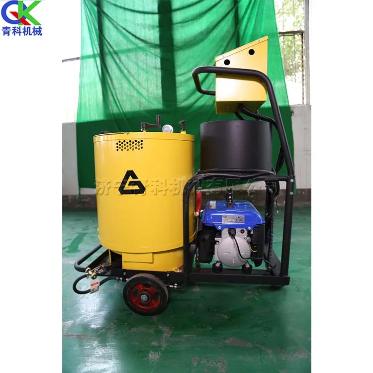 Road repair road small asphalt filling mechanical heating type 60 liter hand push trailer filling machine