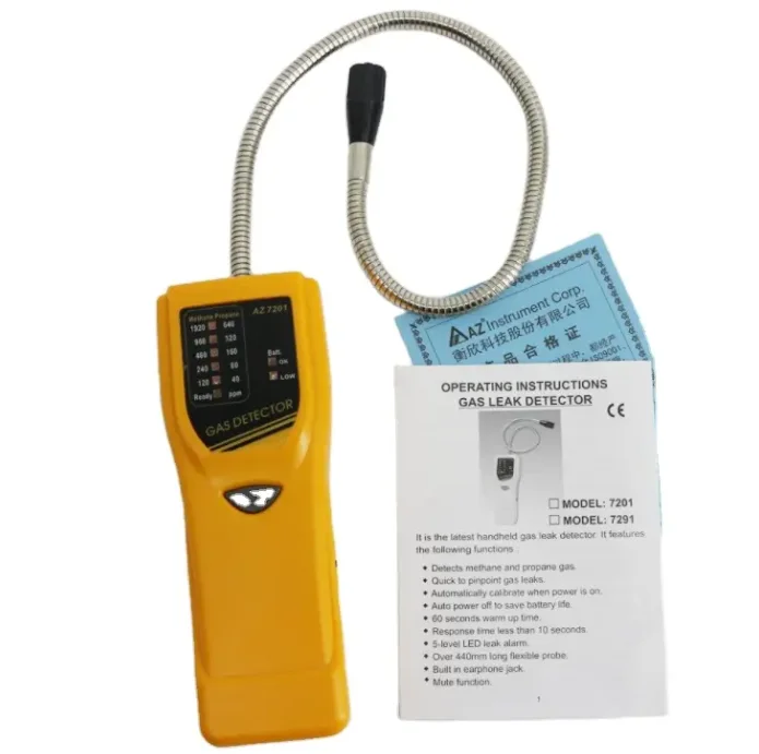 AZ7201 Portable High Sensitive Combustible Gas Detector Handheld Propane Gas Leakage Tester Methane Gas Leak Monitor Meter
