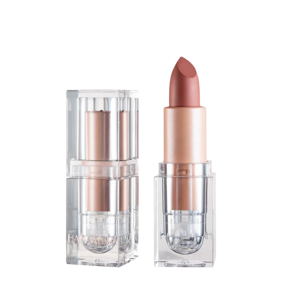 HANDAIYAN Private Label Clear Lipstick Tube 12 Color Waterproof Velvet  Lipstick Nude Vegan Matte Lipstick