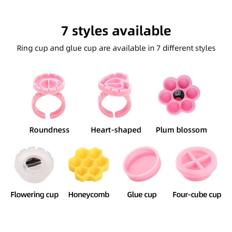 IRISMANLI Heart Shape circular Plastic Holder Professional Glue Cup Ring Eyelash lash Extension Glue Holder