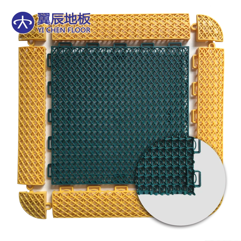 Best-selling double layer asterisk suspended interlocking tiles for multipurpose sports flooring