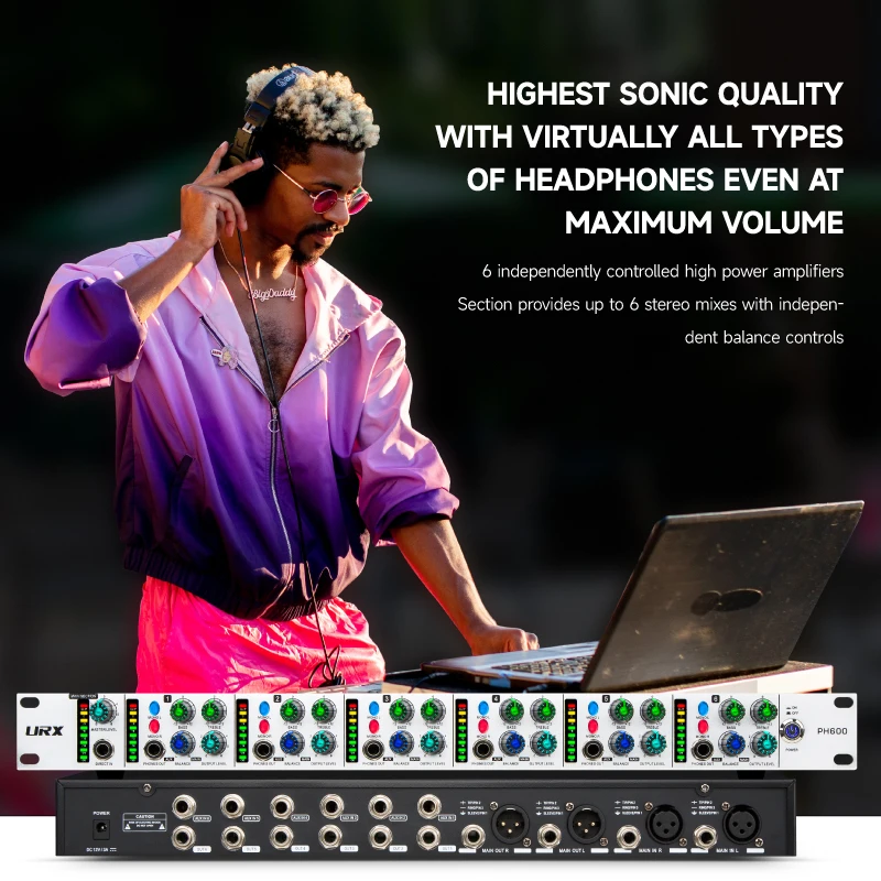 Юрх Новый PH600 Профессиональный стеллаж для выставки товаров студийный этап аудио 6-канальный высокой мощности наушники смешивания и