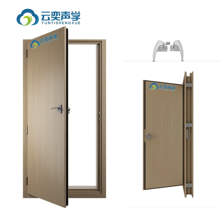 Live Room Home Theater Steel Fireproof Acoustic Doors Soundproof Simple Style For Villa Home Room  Single double Doors for House