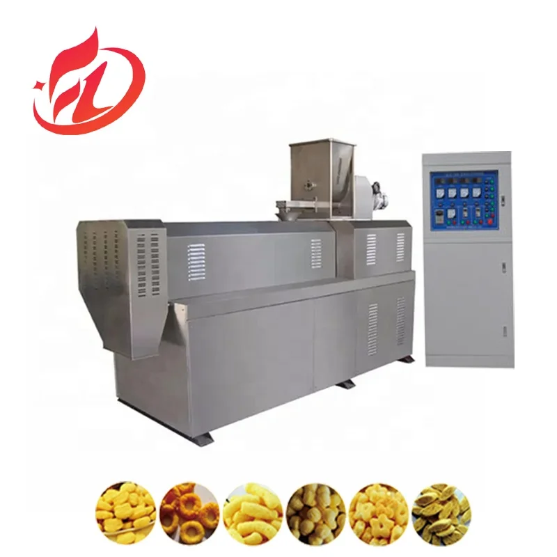 Automatic small rice  puffed corn puff snacks making extruder machine